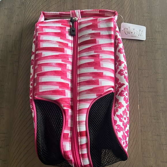 Glove It Handbags - NWT- Glove It-Pink and White Peppermint Golf Shoe Bag